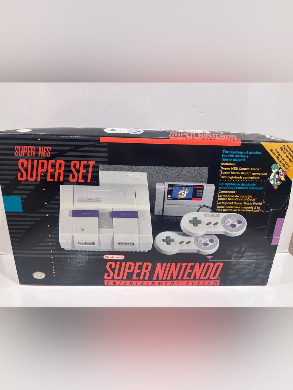Super Nintendo SNES Super Set SNS-001 Original Box 2 Controllers Manuals Vintage